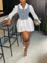 Set aus Jeansweste und Hemdkleid